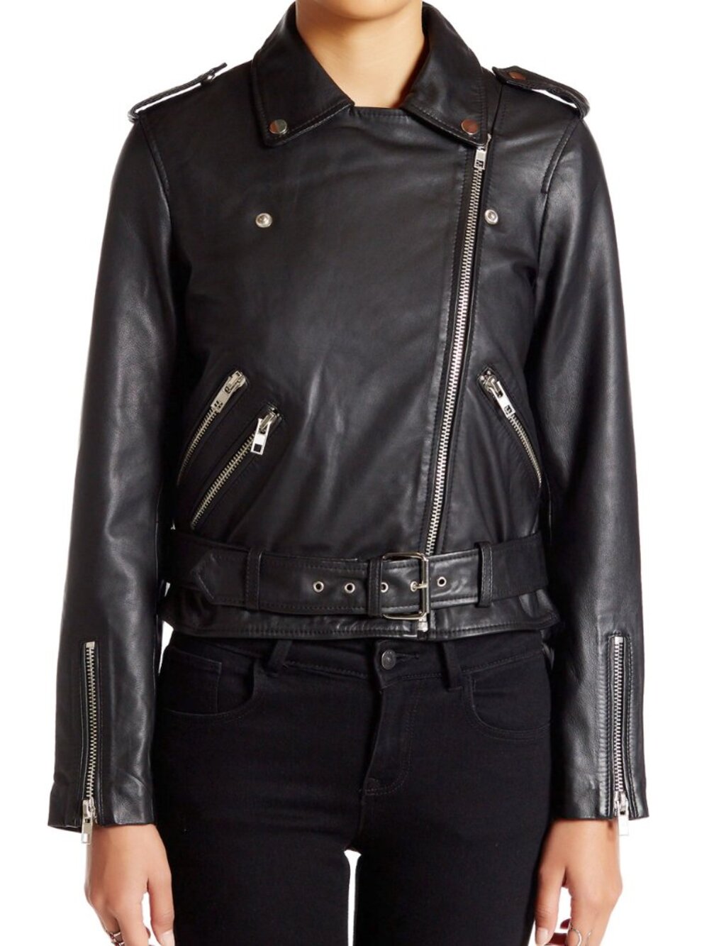 Walter Baker Allison Leather Moto Jacket Size L